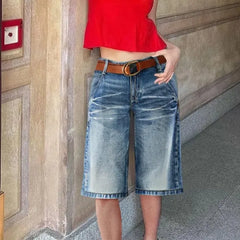 Cyflymder  Spring Women's Clothing Slim Fit High Waist Denim Shorts Femme Elegant Jean Shorts For Woman Stretchy Cropped Straight Cut