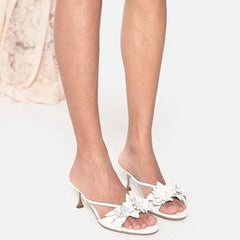 Cyflymder   New Women Sandals Sexy Summer High Heels Sandals Trend Outdoor Round Head Flower Shoes for Women Lightweight Luxury Shoes