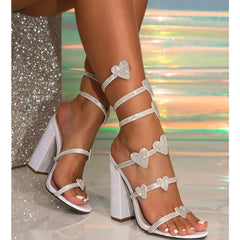 Cyflymder  Sexy CRYSTAL Flower Thin High Heels Women Sandals Street Style Narrow Band Ankle Strap Pole Dancing Ladies Shoes