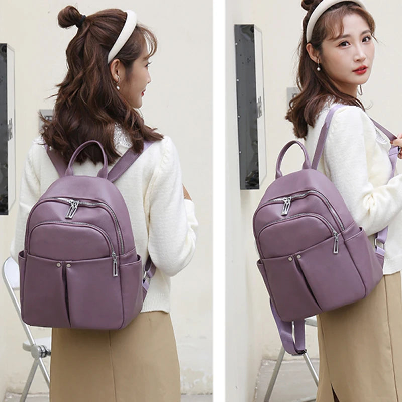 Cyflymder Fashion Leather Women Backpack Soft Large Backpacks Female High Capacity School Bags for Teenage Girls Designer Backpack
