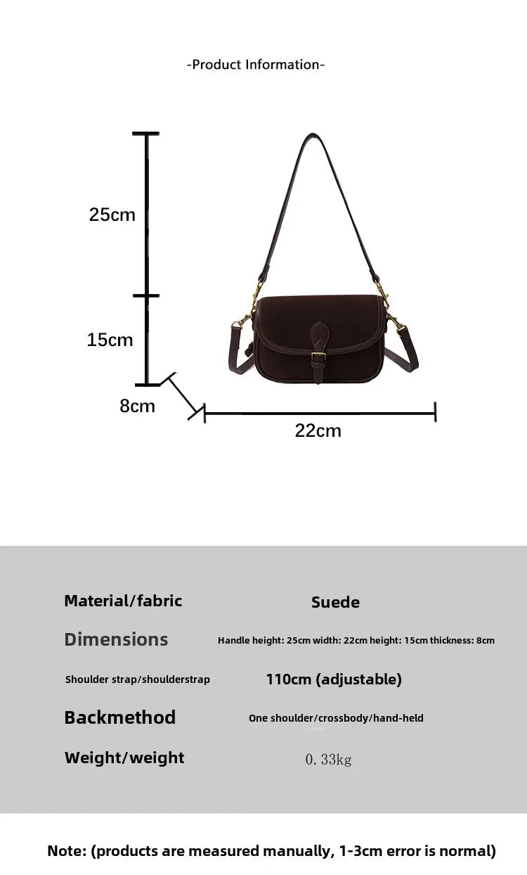 Cyflymder  New Ladies Vintage Saddle Bag Simple Commuter Crossbody Bag Soft Texture Bean Curd Square Bag Elegant Versatile Shoulder Bag