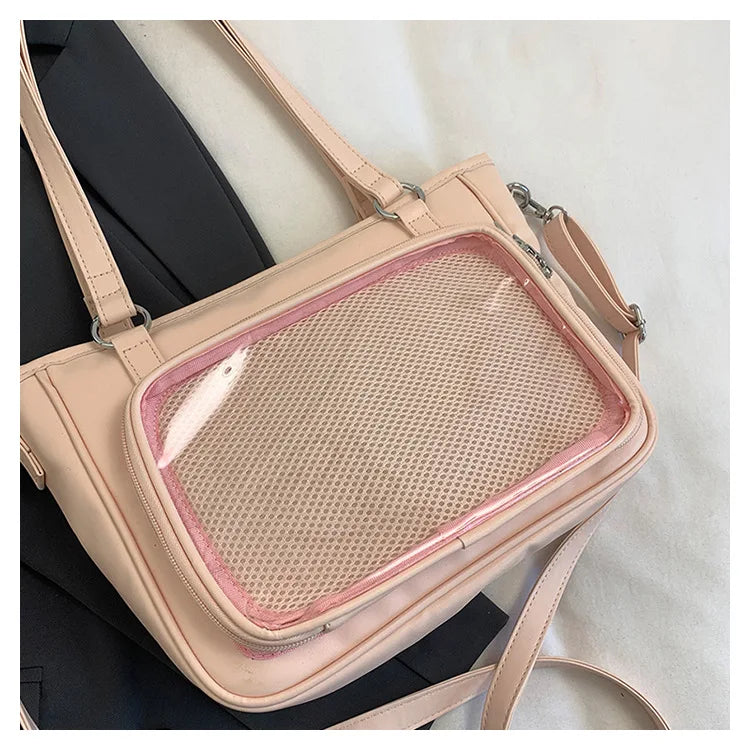 Cyflymder  Korean Y2k Aesthetic Transparent Backpacks Vintage All Match Casual Shoulder Ita Bags Streetwear Women Simple Handbags Crossbody