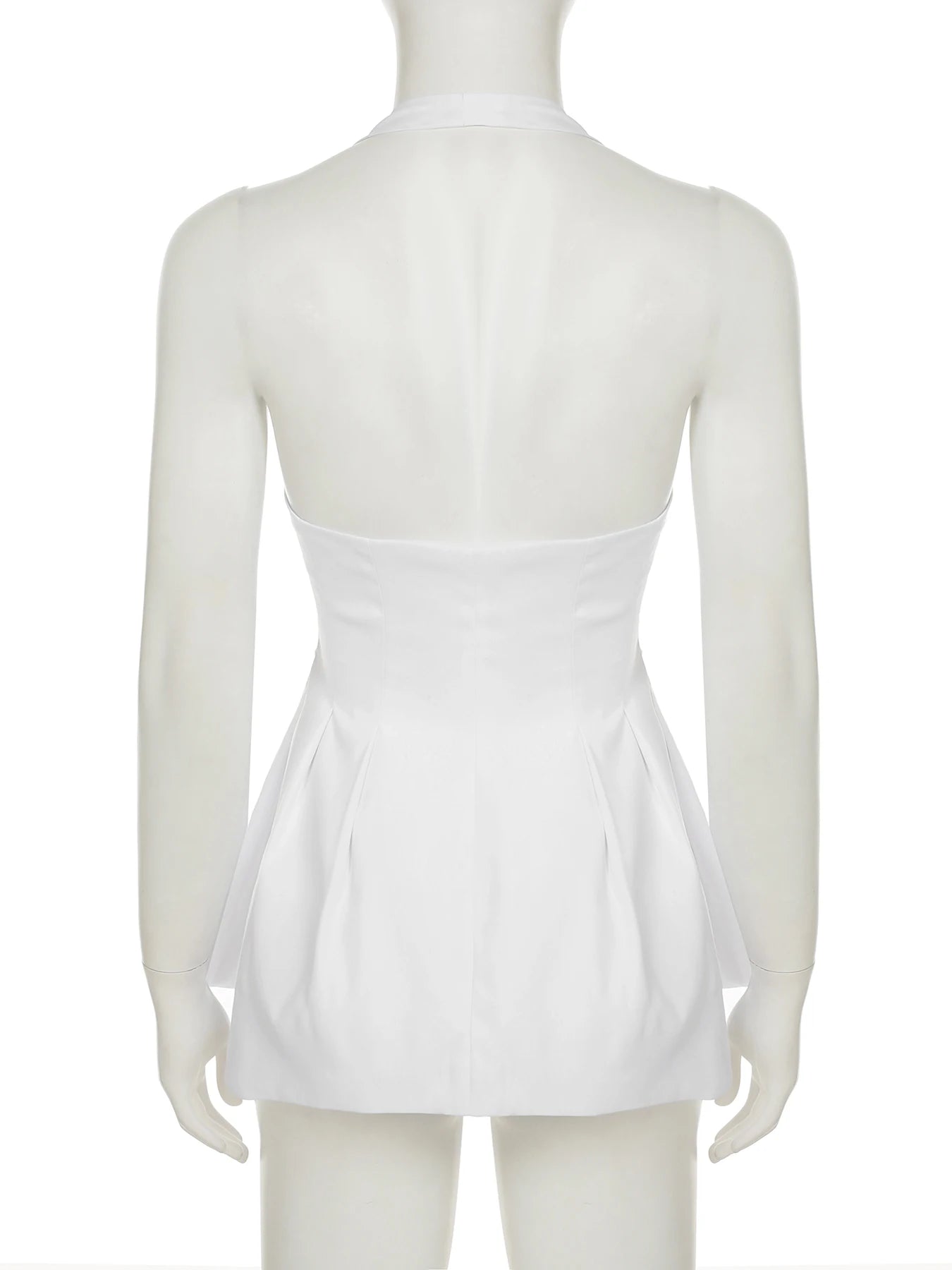 Cyflymder  Holiday Backless A-Line Halter Tops Elegant Slim V-Neck Sleeveless Tank Tops Women 2025 Summer Fashion Streetwear Ladies
