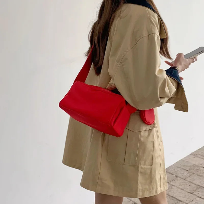 Cyflymder  Nylon Women Shoulder Bag Ladies Crossbody Bags Fashion Wide straps Female Armpit bag Handbags and purse 2-piece Set wallet