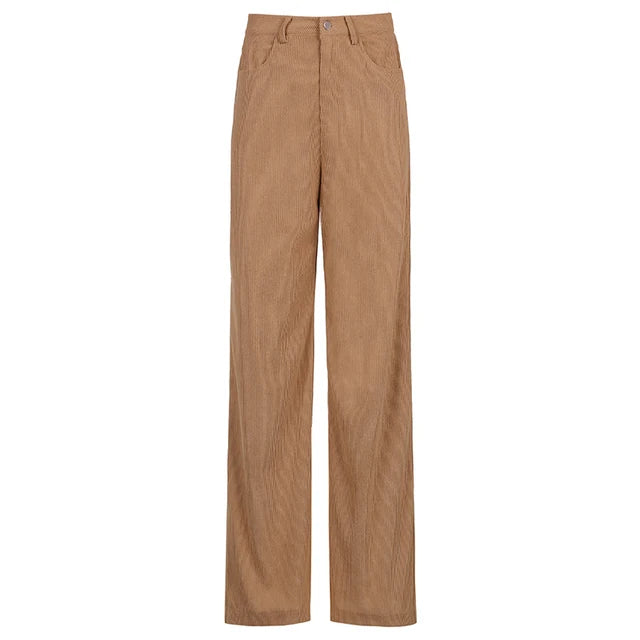 Cyflymder  Retro High-waist Casual Wide-leg Pants Women's Comfortable Loose Trousers Vintage High Waist Loose Fit Long Pants