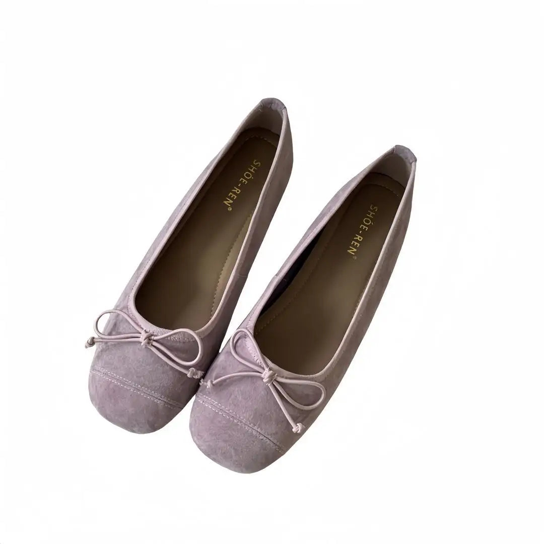Cyflymder  Round Toe Bow-Knot Women Casual Female Sneakers Flat Shoes Autumn Shallow Mouth Butterfly Dress Fall New Lace-Up PU Leisure Floc