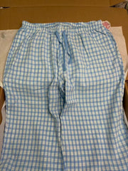 Cyflymder  Sweet Blue Plaid Straight Pants Women Summer Chic Drawstring Low Waist Trousers Female Preppy Style Cozy Cotton Long Pant Y2K