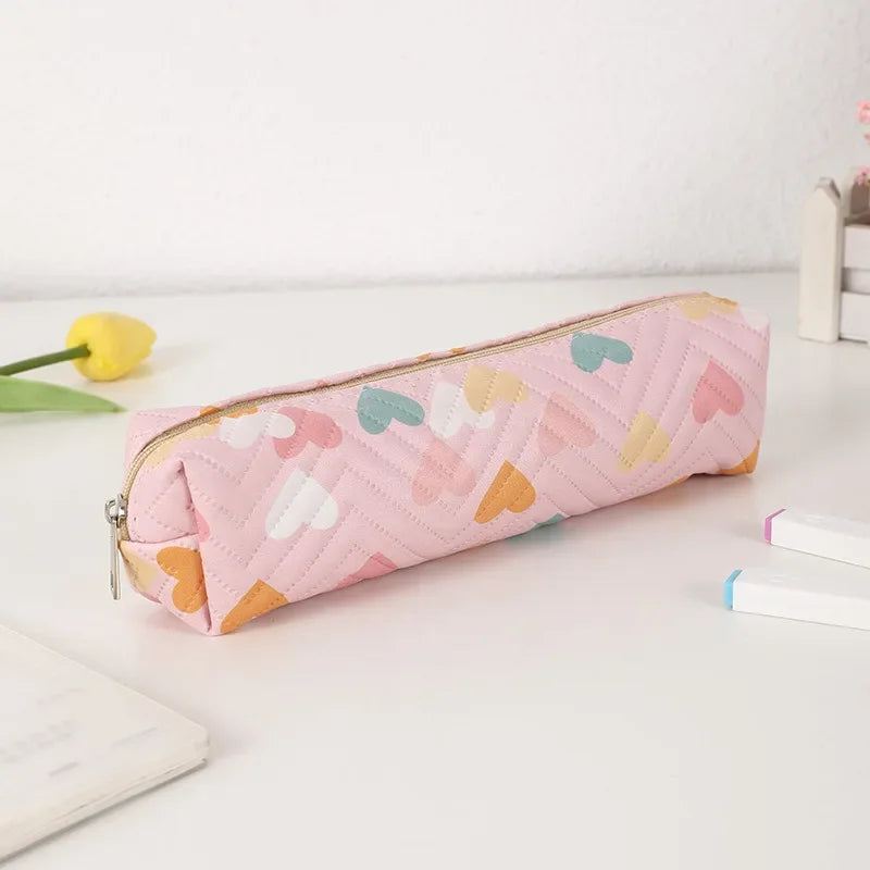 Cyflymder  1 Piece Small Cute Design Pencil Pouch for Student Sweet Heart Pencil Case Small Portable Pen Eraser Storage Bag School Supplies
