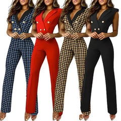 Cyflymder  New Slim Fit Double Breasted Suit Collar Svel Lady's Overall Long Pants Low Waist ort Pants Women's Rer