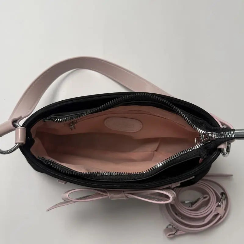 Cyflymder  Korean Hot Girl Bow Studded Handbag Women Simple Design Sweet Shoulder Bag Ladies Elegant Fashion Underarm Purse Y2k Aesthetic