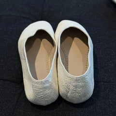Cyflymder  Women Casual Elegant Round Toe Shallow Mouth Flat Shoes Comfortable Slip on Flat Ballet Shoes Grandma Shoes for Ladies
