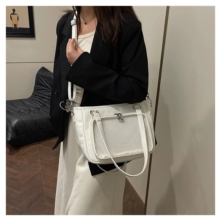 Cyflymder  Korean Y2k Aesthetic Transparent Backpacks Vintage All Match Casual Shoulder Ita Bags Streetwear Women Simple Handbags Crossbody