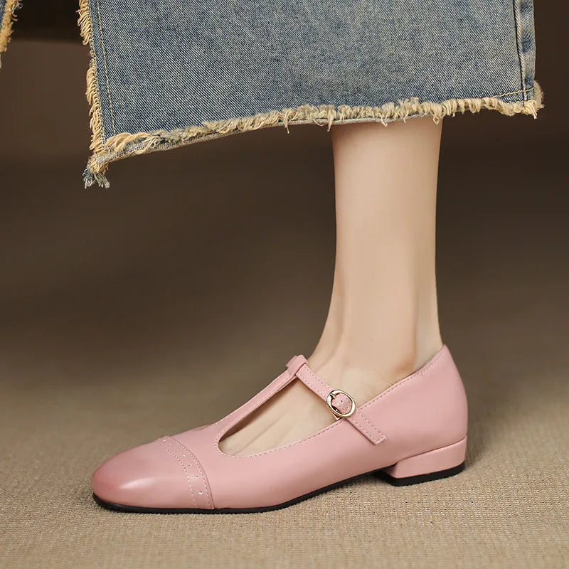 Cyflymder  All-Match Square Toe Low Heels Summer Shoes Ladies Casual Female Sneakers Shallow Mouth Dress Flats Women 2025 Big Size Buckle S