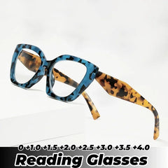 Cyflymder  Ladies Anti-blue Light Plus Diopter Eyewear Vintage Women Large Reading Glasses Trendy HD Lens Far Sight Eyeglasses 0 To +4.0