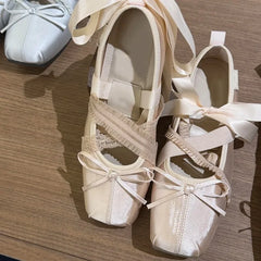 Cyflymder   New Women's Mary Jane Shoes Sweet Style Ballet Casual Shoes for Woman Fashion Square Head Flat Shoe Designer Shoes Zapatos Mujer