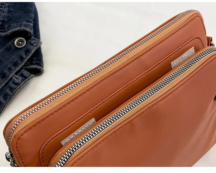 Cyflymder  Vintage pu leather women shoulder bag Multiple pockets female crossbody bag Casual Messenger bag big handbag phone wallet bolsa