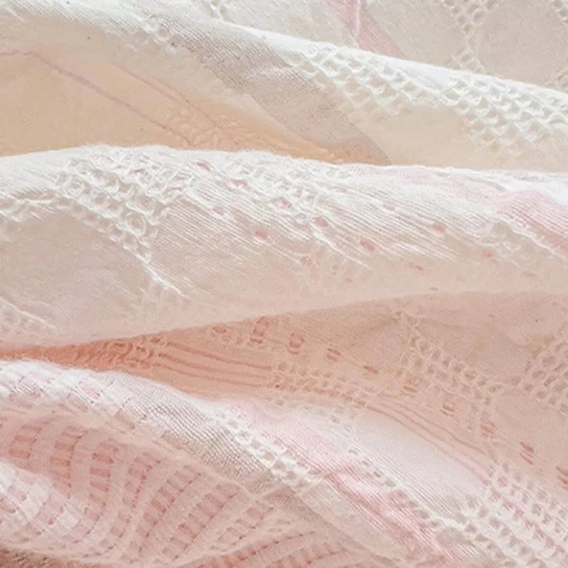 Cyflymder  Class A 60S Pure Cotton Bedding Sets Jacquard Cotton Skin Friendly Comforter Set Girl Style Duvet Cover Set for Queen King Size