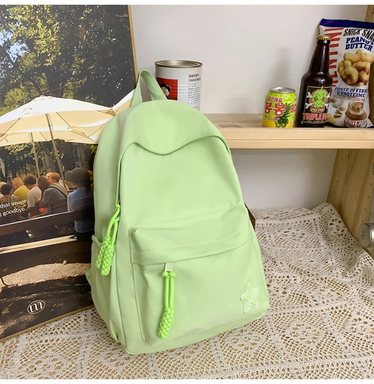 Cyflymder  Women Y2k Aesthetic Simple Star Backpack All Match Students Fashion Casual Schoolbags Japanese High-capacity Backpacks Trendy