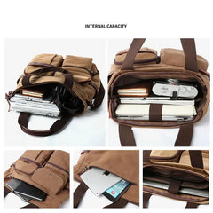 Cyflymder  Men Canvas Messenger Bag Camping Crossbody Bags Sling Shoulder Bag for Travel Work College Reto Men's School Handbags Briefcase