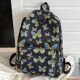 Cyflymder Nylon Student Schoolbag Women Backpack for Grils Teens Book Bag School Backpack Butterfly Waterproof Women Laptop Backpack
