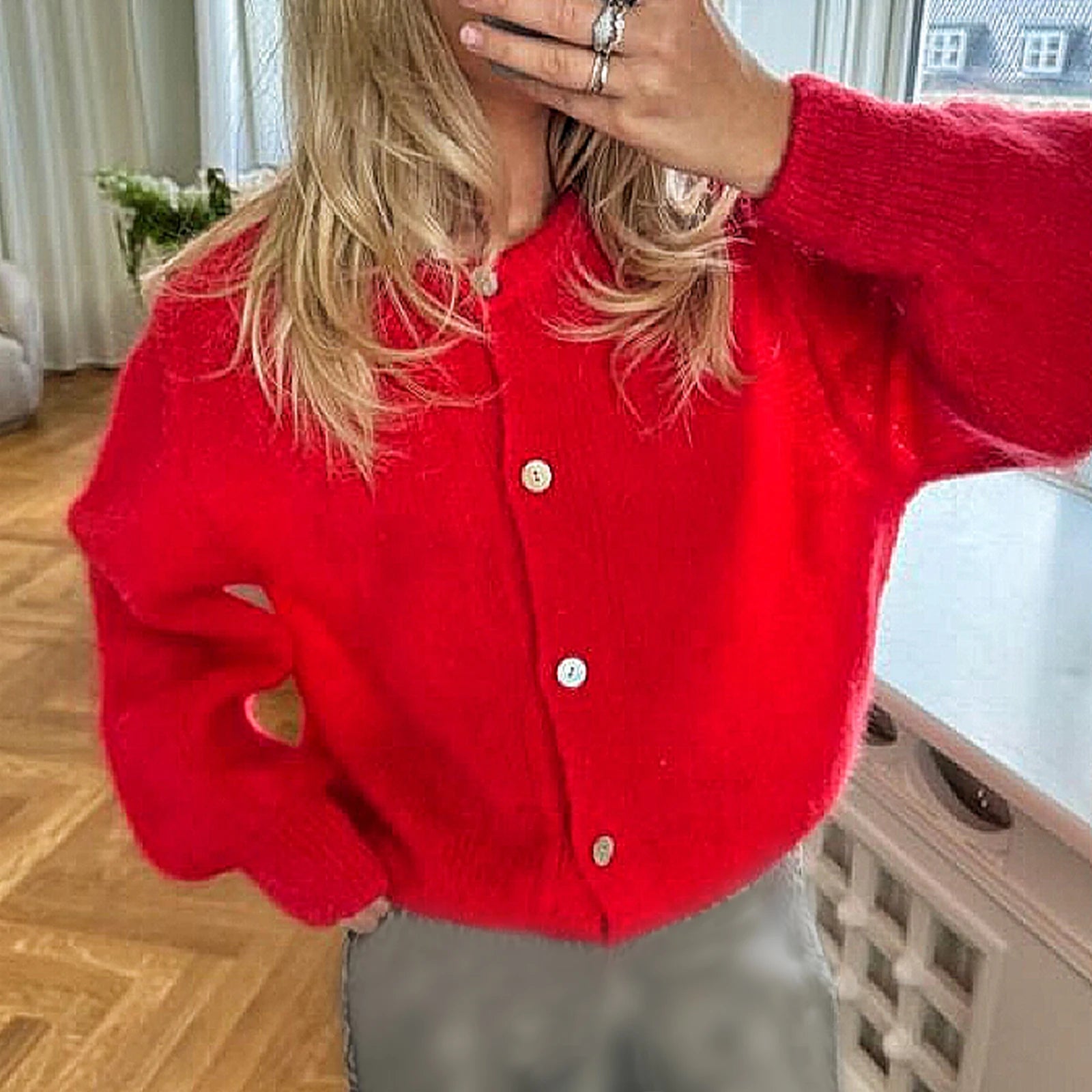 Cyflymder  Y2K Streetwear Solid Color Soft Knitted Sweater Tops Outerwear Women Casual Basic Cardigans Front Button Up Long Sleeve Knitwear