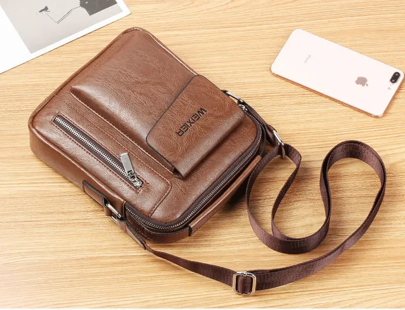 Cyflymder  Men Shoulder Bags Crossbody Bag Multi-function Men's Handbags Capacity PU Leather Bag For Male Messenger Bags Tote Bag