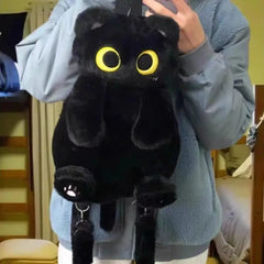 Cyflymder  Kawaii Plush Cute Soft Cat Black Backpack Woman New Harajuku Aesthetic Animal Mini Backpacks Hot Girls School Shoulder Bags Y2k