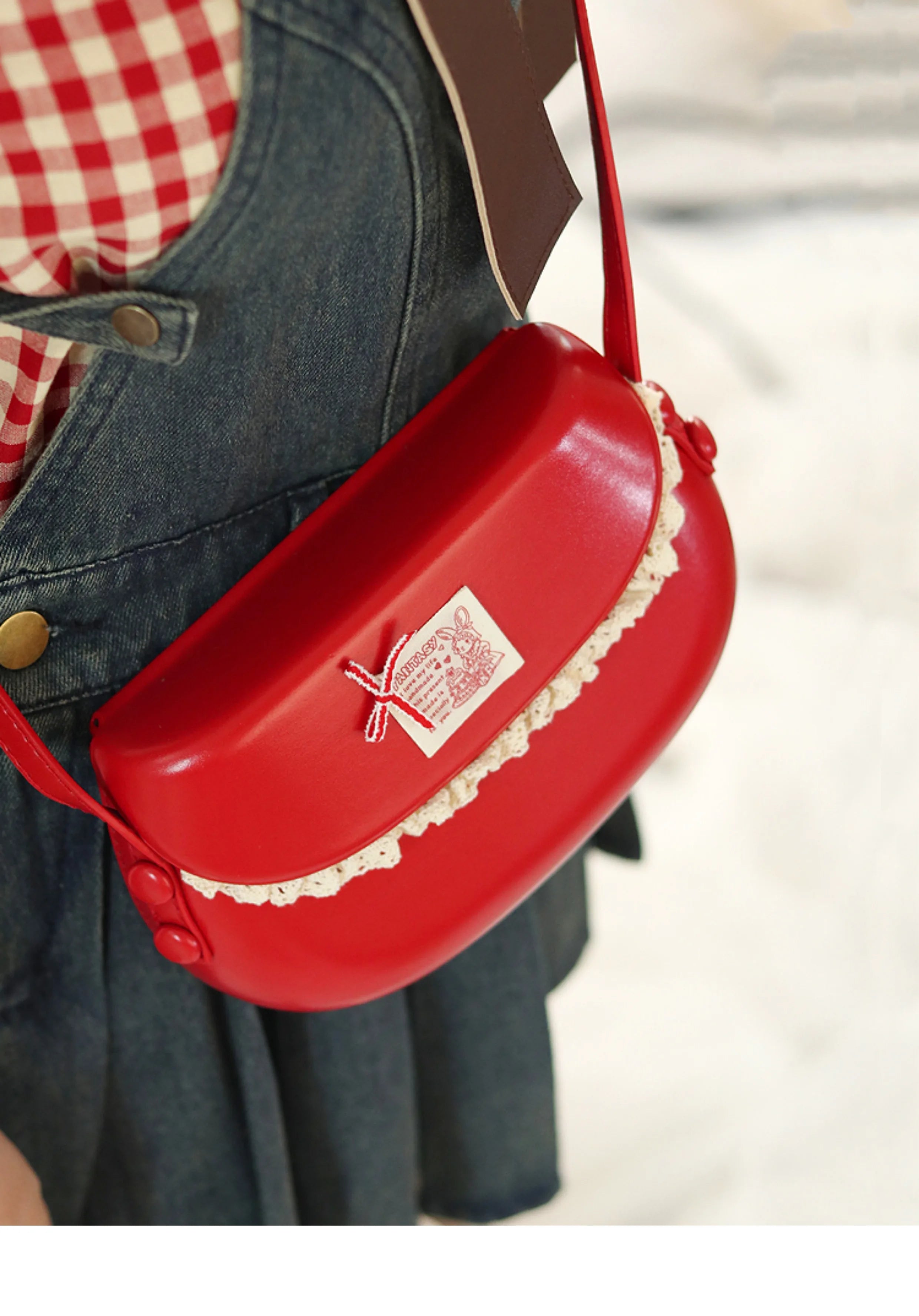 Cyflymder  Harajuku Red Messenger Bag Women 2025 Sweet Cute Retro Leather Casual Crossbody Bags Ladies Fairy Core Aesthetic Mini Bag Y2k