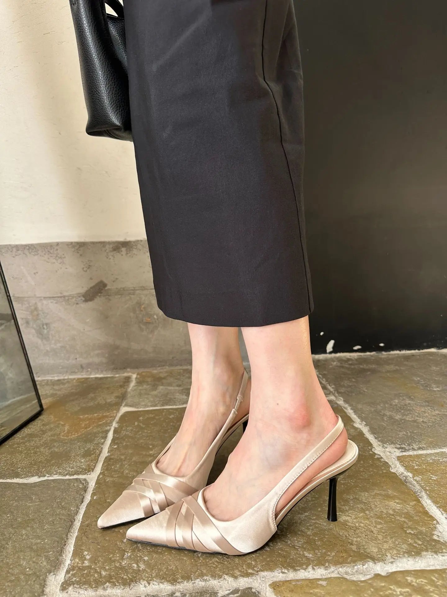 Cyflymder  Low Sandals Woman Leather Low-heeled Hoof Heels Rome Fabric PU Silk Slides Low Sandals Woman Leather Low-heeled Rome Silk Slides
