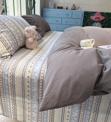 Cyflymder  Classic traditional nordic house dog stripe bedding set,twin full queen king cotton home textile sheet pillow case quilt cover