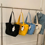 Cyflymder New Large Capacity Canvas Women's Handbag Cute Female Shoulder Bags Travel Totes Purse Girl Daily Shopping Bag