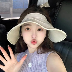 Cyflymder  New Hot Sale Of The Season Women's UV Protection Ice Silk Spring Summer No Brim Cap Breathable Egg Roll Design Anti Ultraviolet