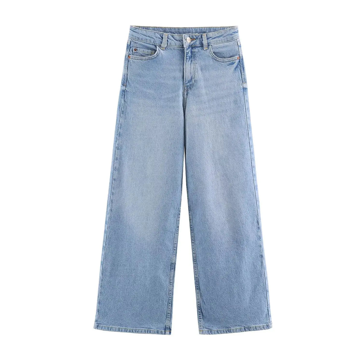 Cyflymder  New Fashion Spring Autumn Men Women Denim Pants Old Blue Washed Female Jeans Straight Casual Menwear Loose Wide Leg Trousers
