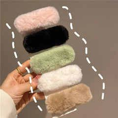 Cyflymder Winter Plush Cute Hair Clip Grasping Lamb Children's Broken Hair Pin Clip Headwear Hair Accessories for Girls  Korean Style