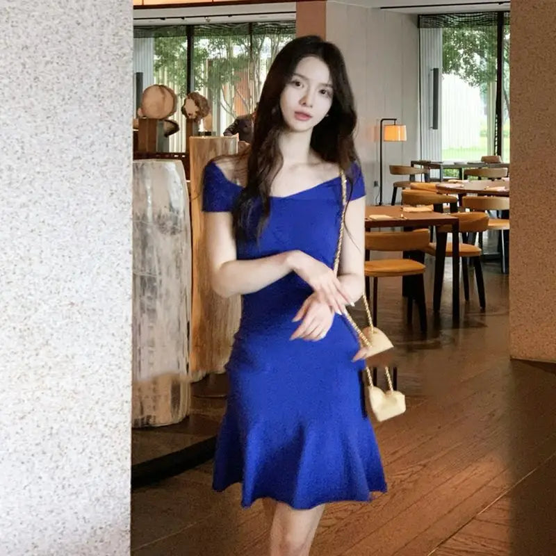Cyflymder  Mint Mambo Eccentric High-ranking Female Lead Atmosphere Women's New Summer Retro Skirt Dress Short Skirt