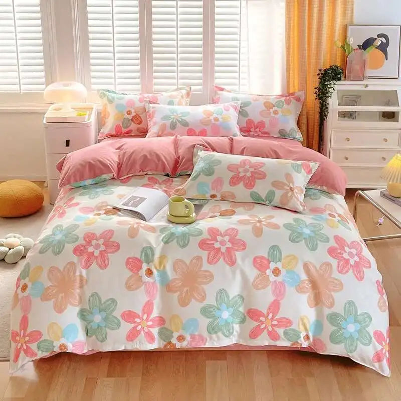 Cyflymder  New Cotton Duvet Cover, Long Staple Cotton Bed Sheet, Thickened And Brushed Four Piece Set, Student Dormitory Three Piece Set