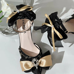 Cyflymder  Blue Shoes Woman Black Brown Luxury Evening Heel Lolita Heels Elegant Heels Women Bride Bridal Heels for Women Party Shoes