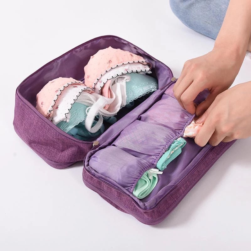 Cyflymder Travel Bra Organizer Underwear Storage Bag Women Men Socks Cosmetics Clothes Pouch Stuff Goods Accessories Supplies Products
