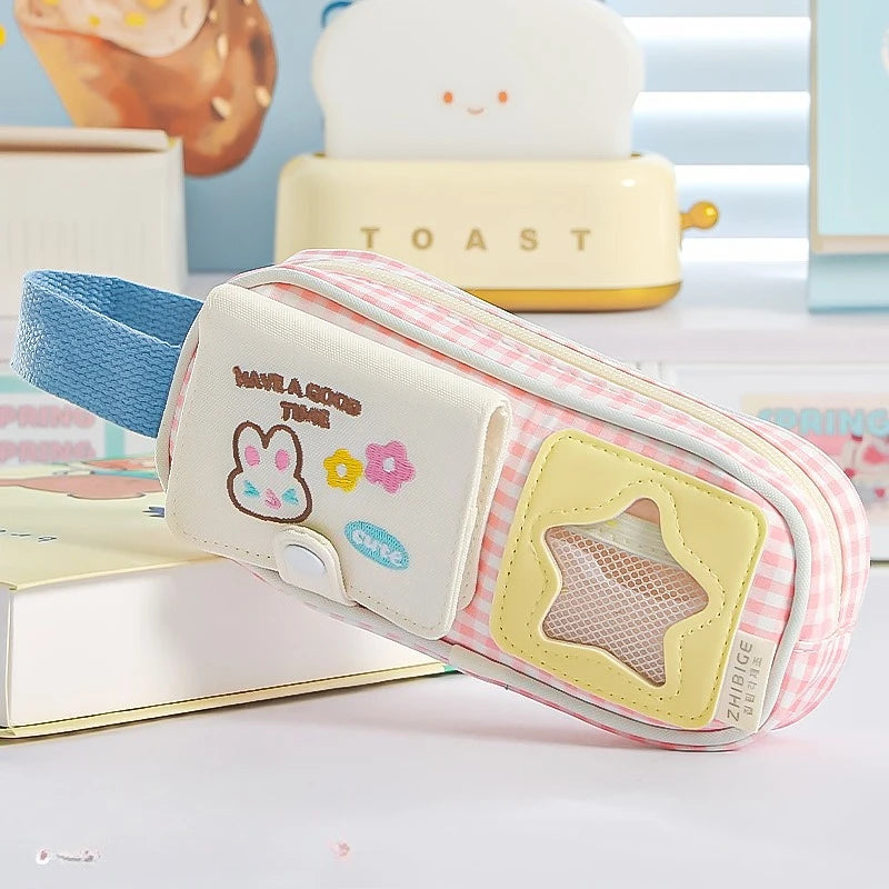 Cyflymder  New Kawaii Detachable Card Pen Organizer Large Capacity Pencil Case for School Ins Aesthetic Stationery Bag Back To School