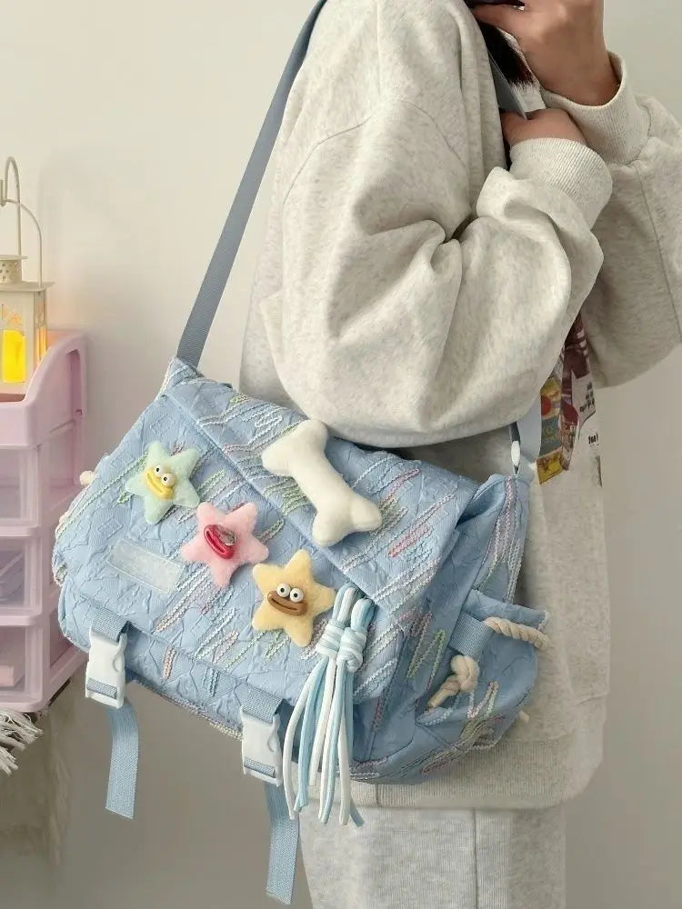 Cyflymder  Stylish Backpack Large Capacity Crossbody Bag for School Commuter, Soft Girl Casual Backpack or Shoulder Bag