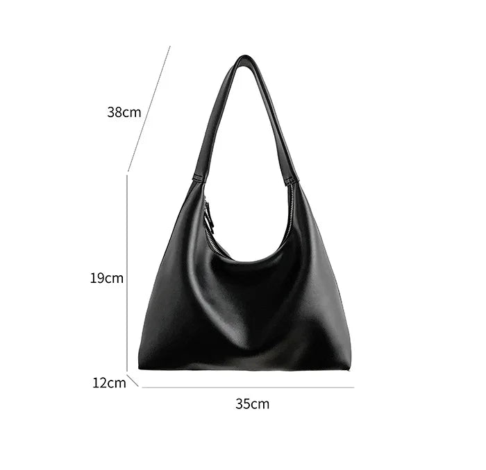 Cyflymder  Leather Hobo Bags for Women Soft Shoulder Purse Slouchy Tote Handbag with Double Zipper Design 2025