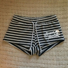 Cyflymder  Vintage Shorts Sexy Y2k 2000s Women's Shorts Streetwear Stripe Wrap Hip Hot Girl Goth Punk Summer Basics Skull Print High Stree