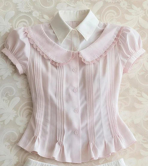 Cyflymder  Sweet 2-Piece Set Woman Clothes Polo Top+Shorts Harajuku Korea Kawaii Vintage Punk Goth Crop Top Preppy Summer Suit Fashion Tees