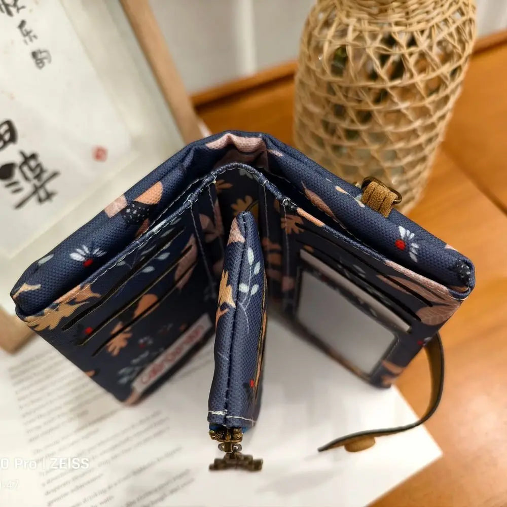 Cyflymder  Women Cute Zipper Hasp Short Wallet PU Leather-Capacity Coin Purse Money Bag Frosted Printing ID Card Holder Girl Cute Clutch