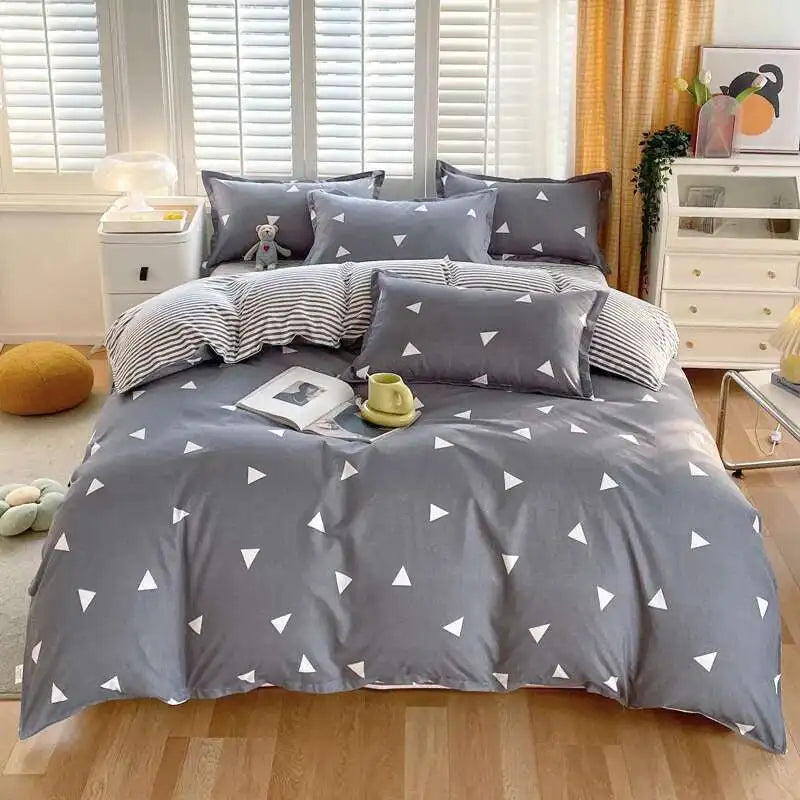 Cyflymder  New Cotton Duvet Cover, Long Staple Cotton Bed Sheet, Thickened And Brushed Four Piece Set, Student Dormitory Three Piece Set