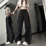 Cyflymder Y2K Techwear Sweatpants Women Streetwear Korean Hip Hop Harajuku Cargo Parachute Track Pants Lady Wide Leg Joggers Trousers