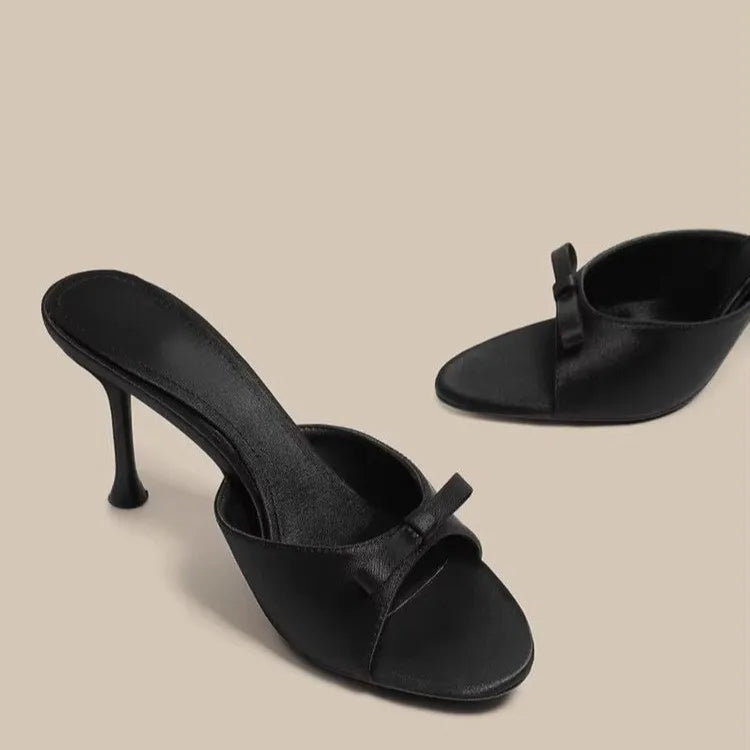 Cyflymder  Summer Women's Fashionable Elegant Bowknot High-heeled Slippers Comfortable Grace Party Stilettos