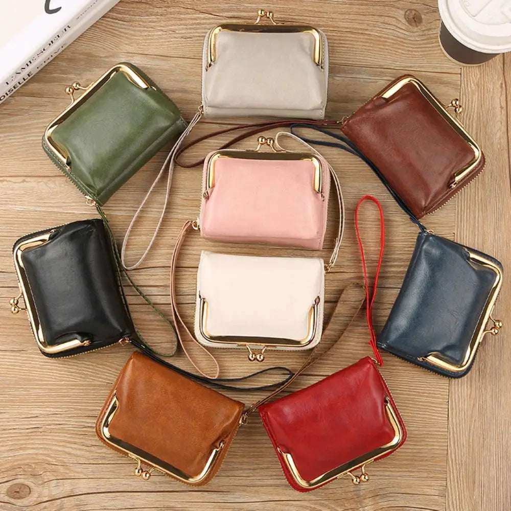 Cyflymder Women Short Wallets Female Short Hasp Coin Purses Ladies Portable PU Leather Money Bag Large Capacity Card Holders Clutch