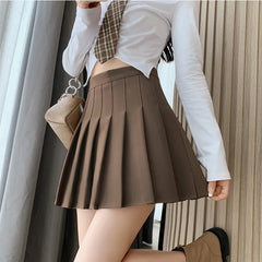 Cyflymder Sexy Women Pleated Skirts High Waist Summer Vintage Mini Skirts Korean Tennis Student White Designed Dance Skirt