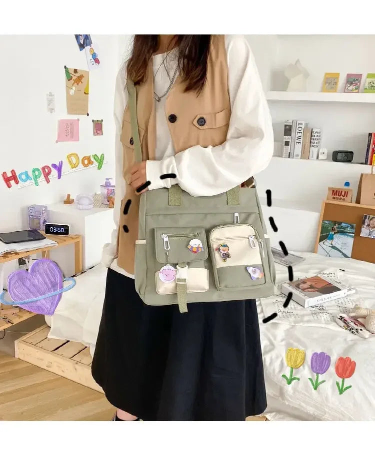 Cyflymder  Nylon Ladies Tote Messenger Bag Oxford Handbag Cross body Bags for Girls Satchels Waterproof Canvas Women Handbags Shoulder Bags